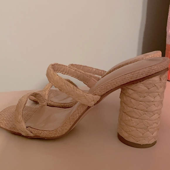 Tan Woven Heeled Sandals - Picture 2 of 4